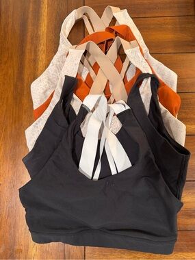 Set of Old Navy/all in motion Sports Bras in Black, Cream & Rust